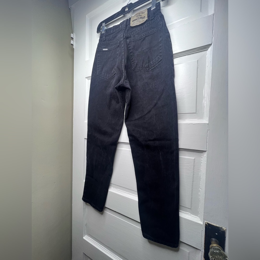 jordache vintage 90s high rise mom dad taper Jeans denim black 3 4 cotton - Picture 3 of 10